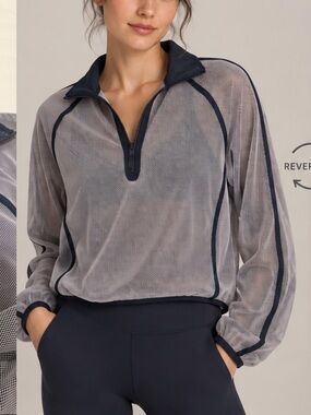 lululemon athletica Sheer Mesh Quarter-Zip Pullover - Navy